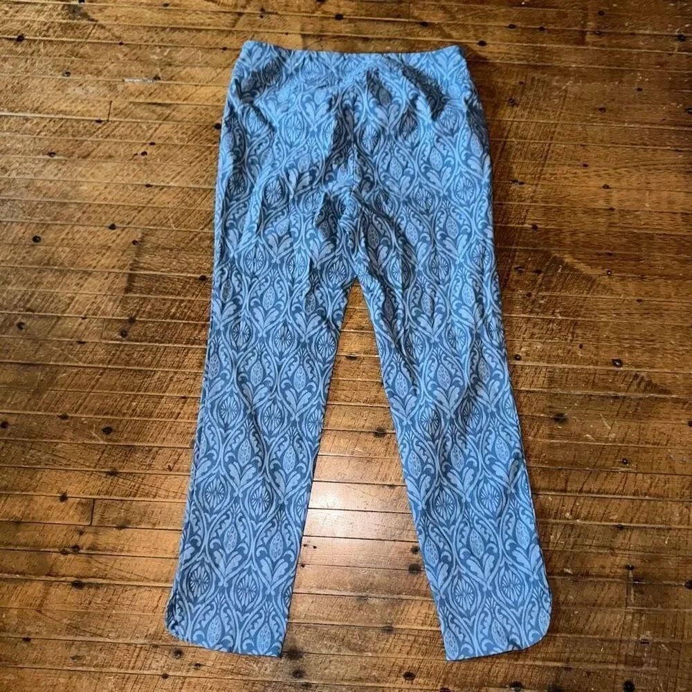 Soft Surroundings blue boho floral M travelcore pull on jeans - Picture 2 of 3